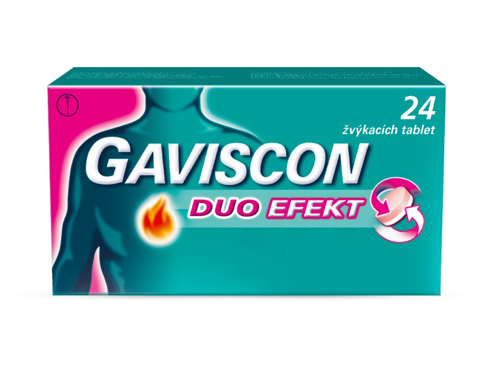 Gaviscon Duo Efekt 24 žvýkacích tablet Gaviscon