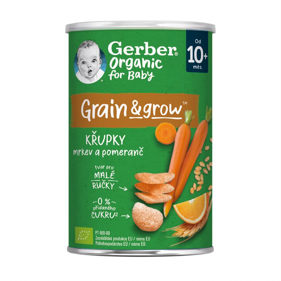 Gerber Organic Křupky s mrkví a pomerančem BIO 10m+ 35 g Gerber