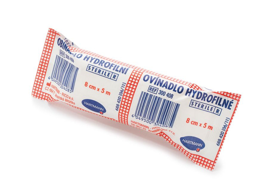 Hartmann Obinadlo hydrofilní pletené sterilní 8 cm x 5 m 1 ks Hartmann