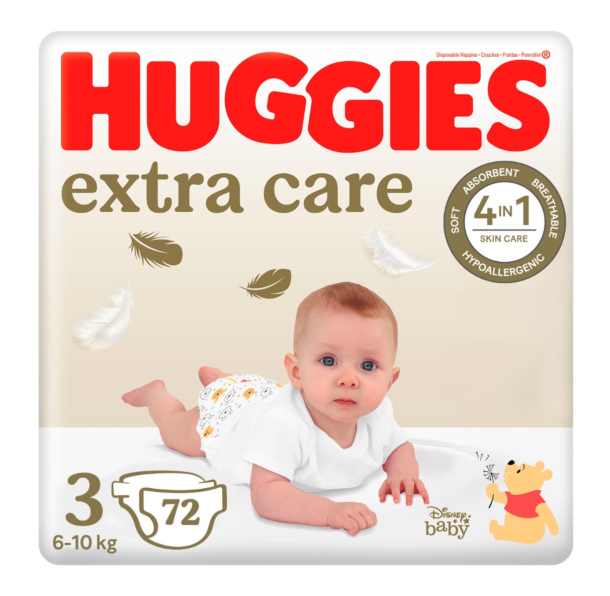 Huggies Extra Care 3 6–10 kg dětské pleny 72 ks Huggies