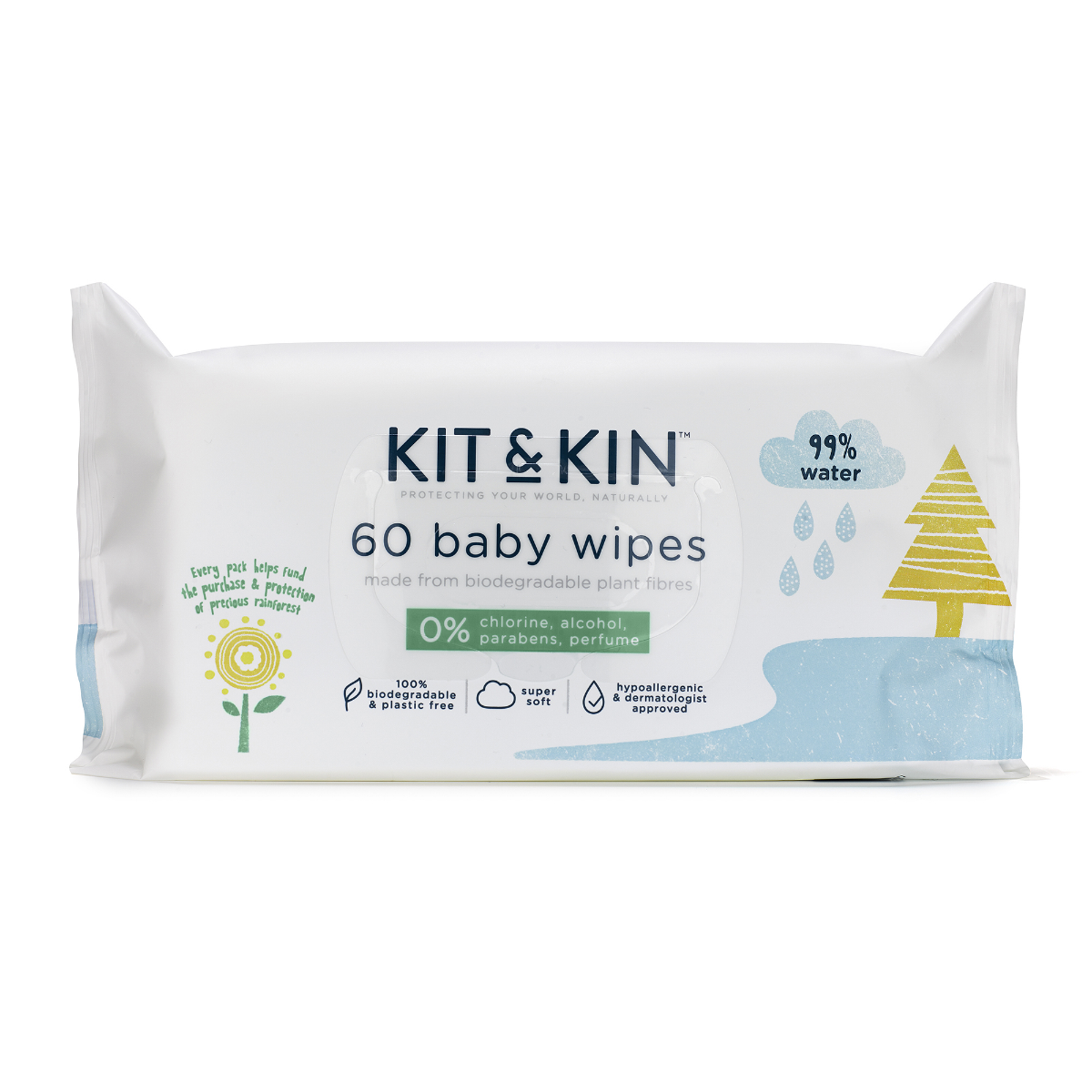Kit & Kin Vlhčené ubrousky 60 ks Kit & Kin