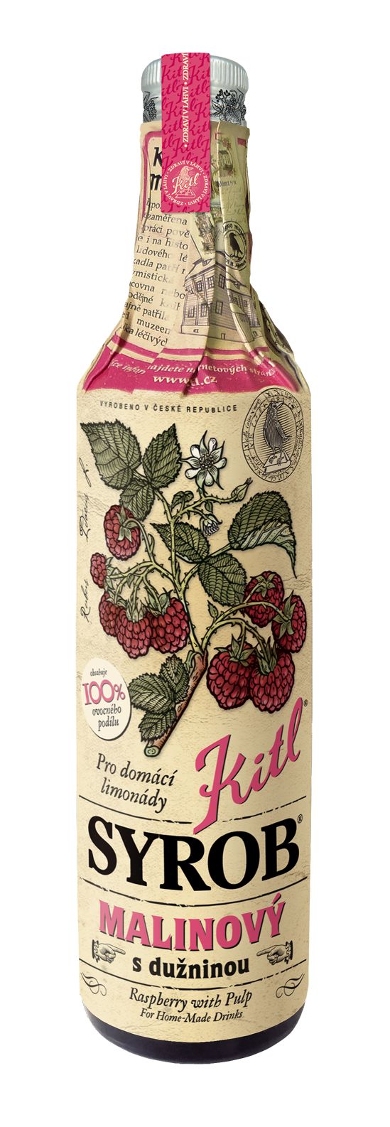 Kitl Syrob Malinový s dužninou 500 ml Kitl