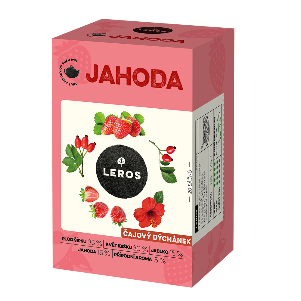 Leros Čajový dýchánek Jahoda 20x2 g Leros