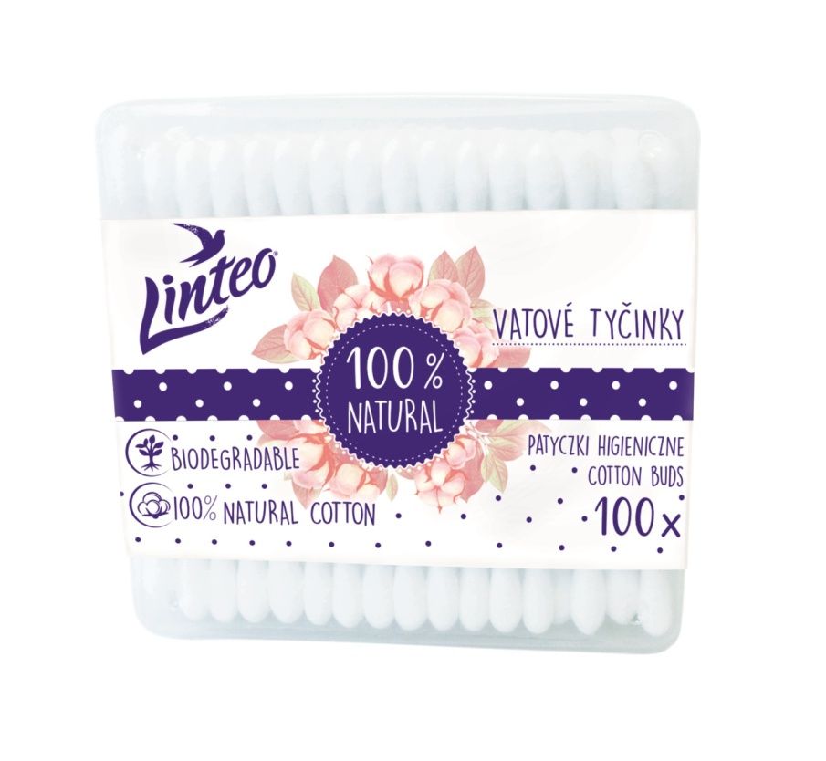Linteo Papírové vatové tyčinky box 100 ks Linteo