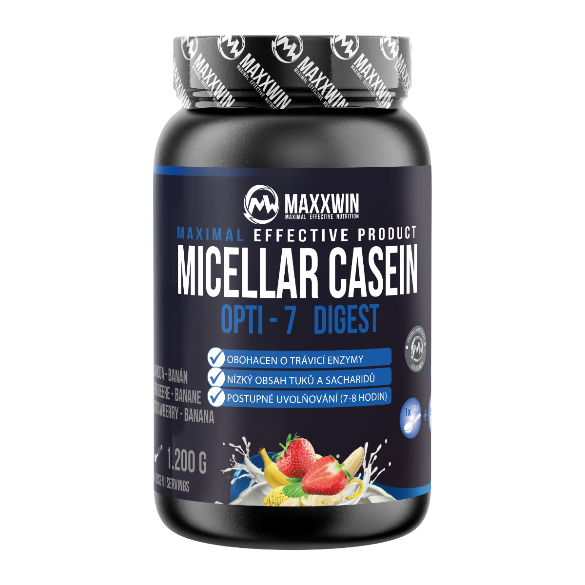 MAXXWIN MICELLAR CASEIN jahoda-banán 1200 g MAXXWIN