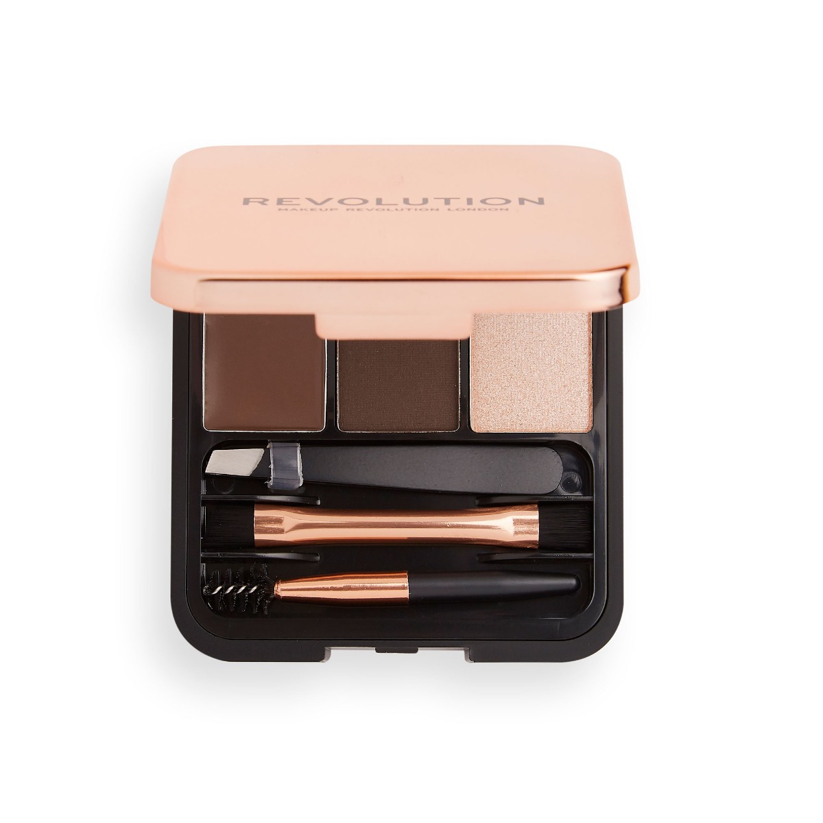 Makeup Revolution Brow Sculpt Kit sada na úpravu obočí Dark Makeup Revolution
