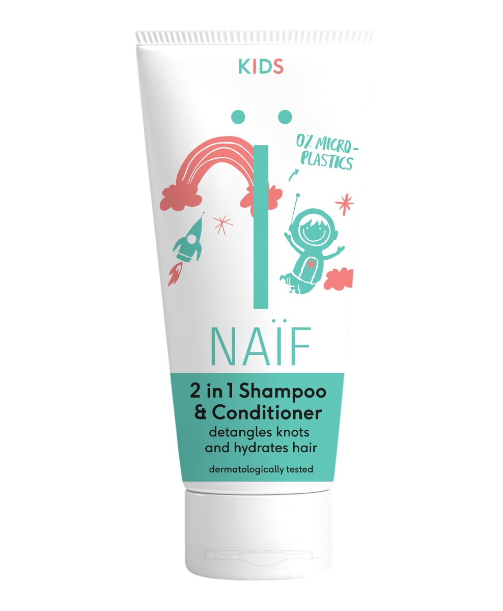 NAIF Dětský šampon a kondicionér 2v1 pro snadné rozčesávání 200 ml NAIF