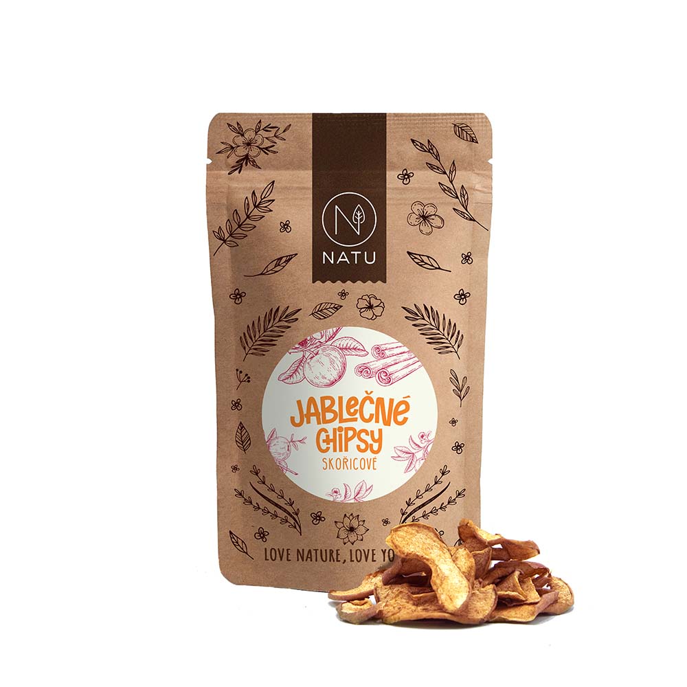 NATU Jablečné chipsy skořicové 45 g NATU