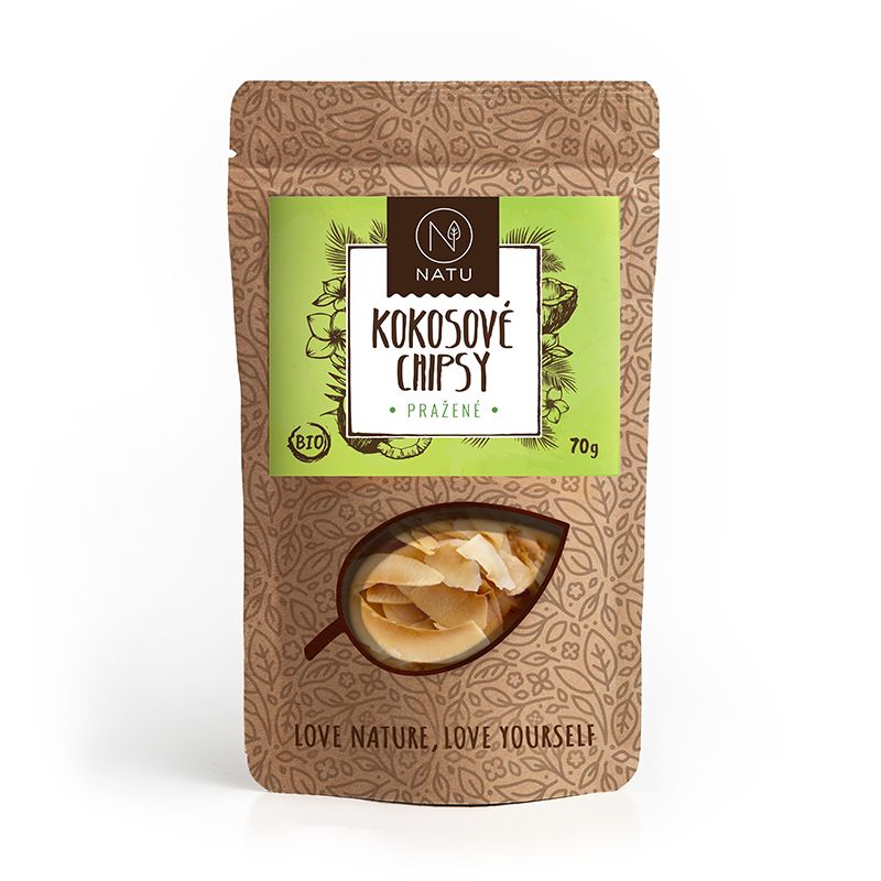 NATU Kokosové chipsy pražené BIO 70 g NATU