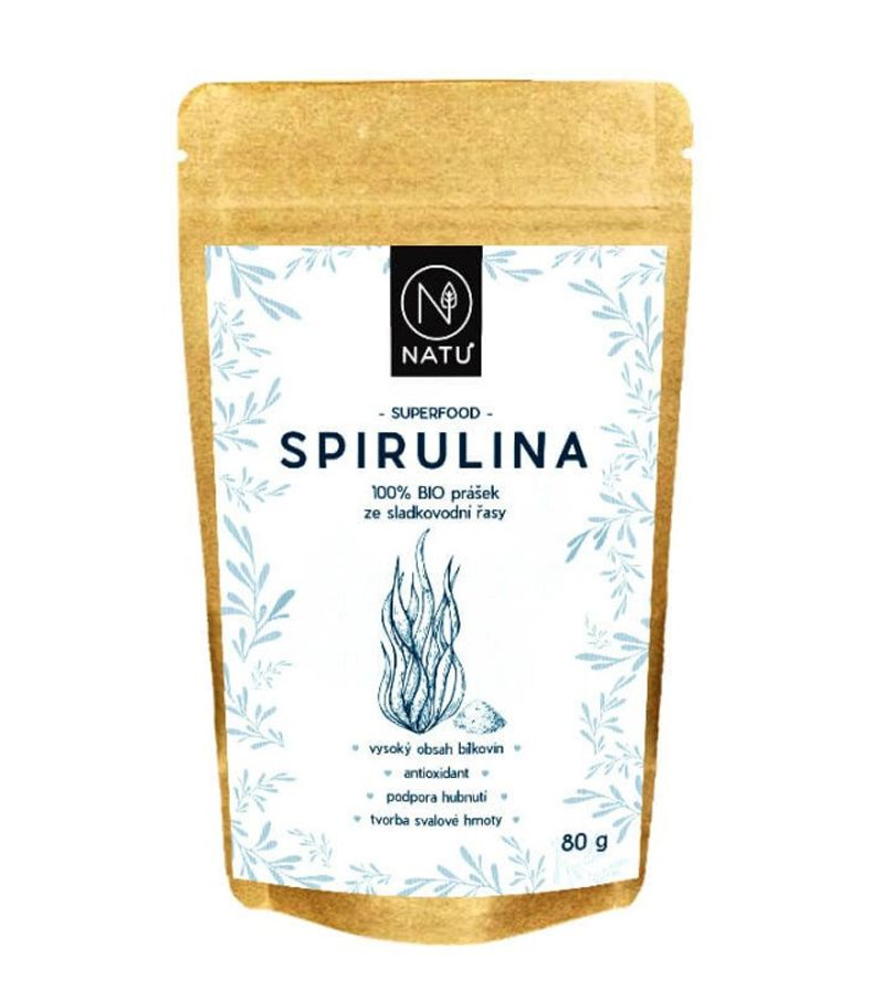 NATU Spirulina BIO prášek 80 g NATU