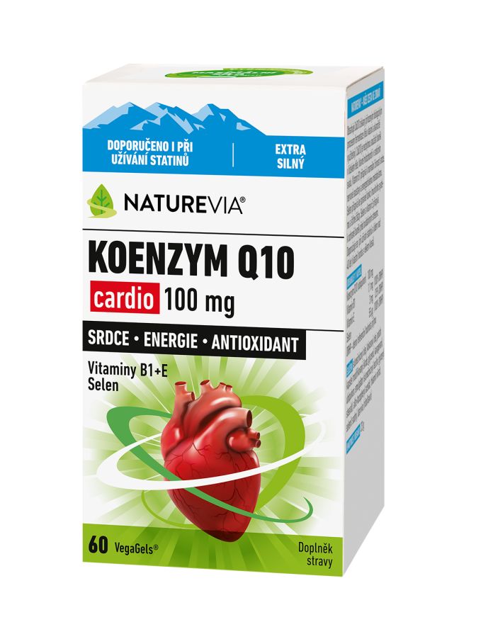 NatureVia Koenzym Q10 Cardio 100 mg 60 kapslí NatureVia