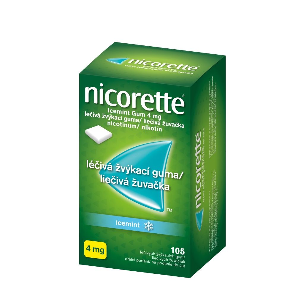 Nicorette Icemint Gum 4 mg léčivá žvýkací guma 105 žvýkaček Nicorette