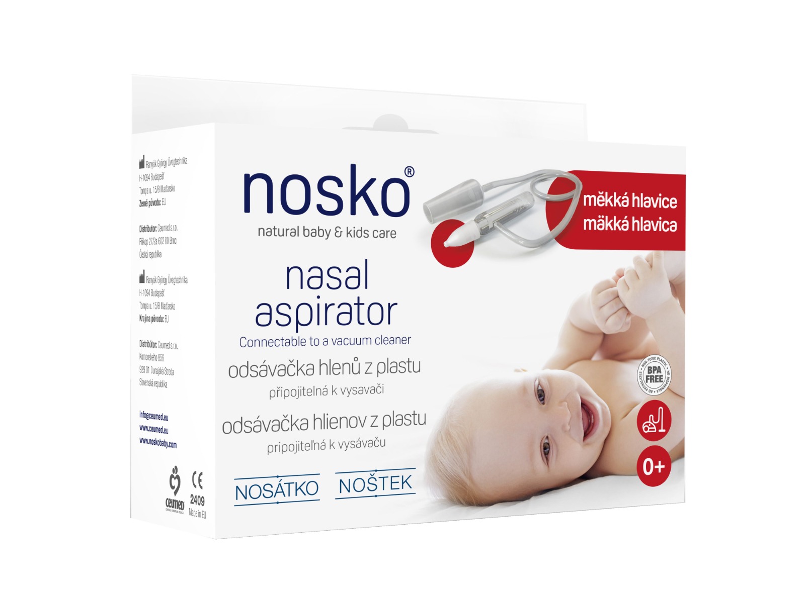 Nosátko Odsávačka nosních hlenů plast měkká hlavice Nosátko