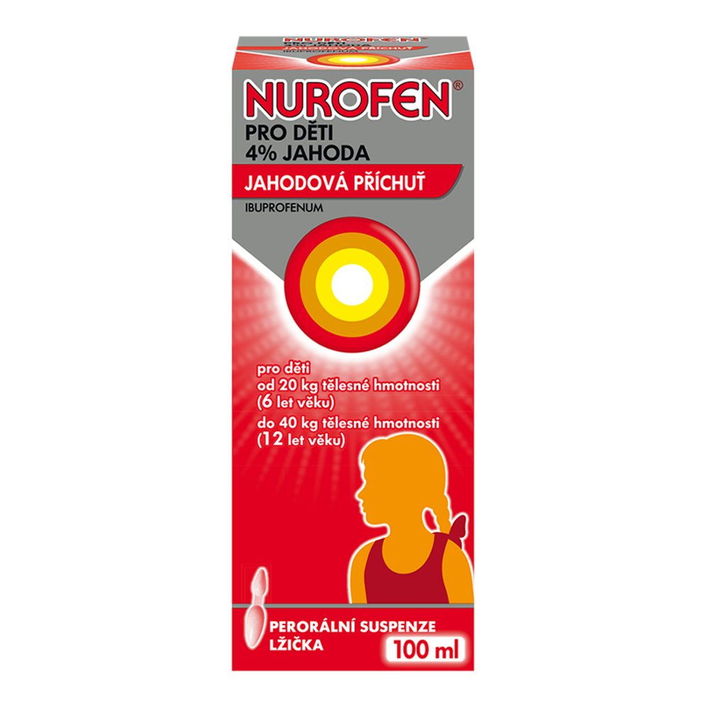 Nurofen pro děti 4 % jahoda suspenze 100 ml Nurofen