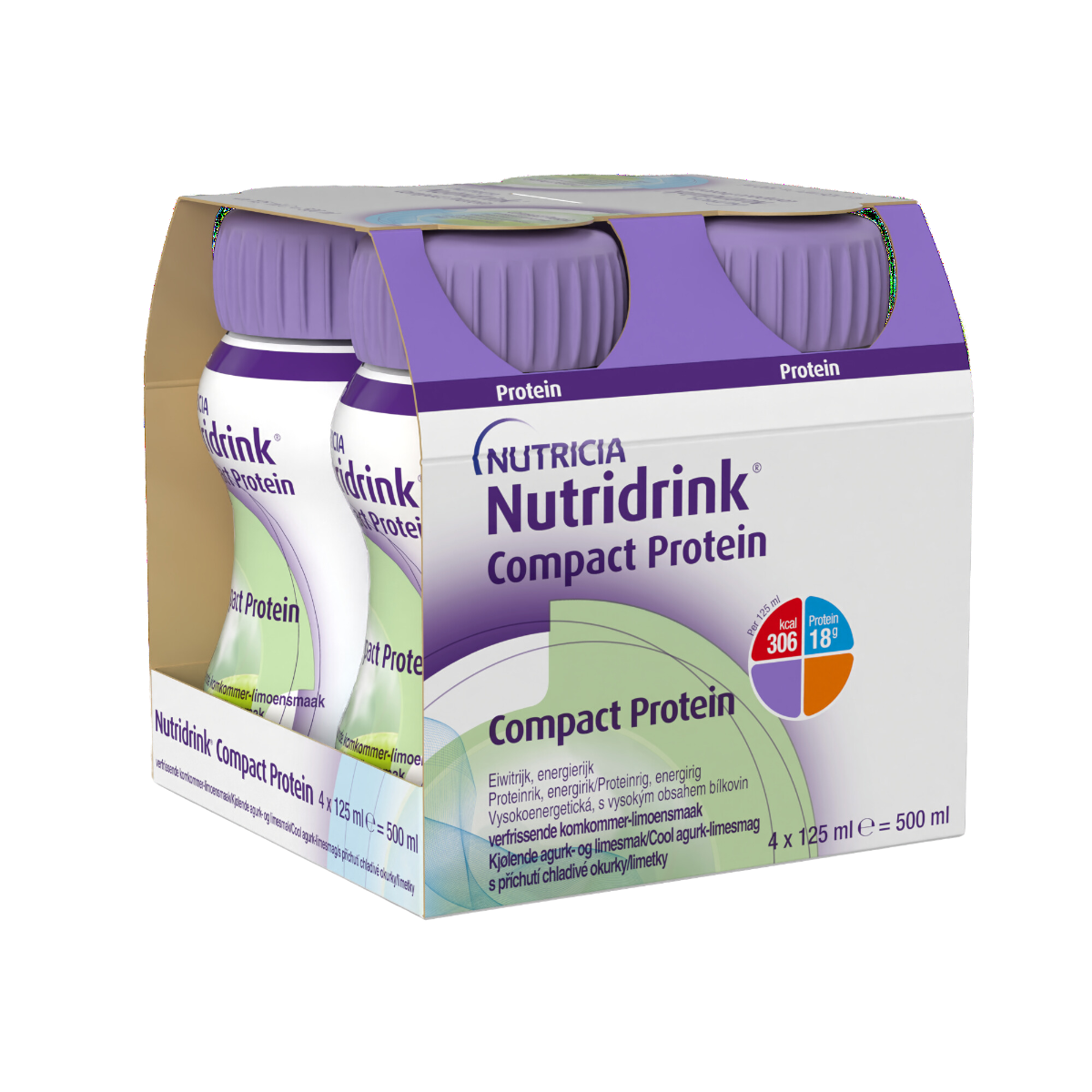 Nutridrink Compact Protein s příchutí chladivé okurky/limetky 4x125 ml Nutridrink