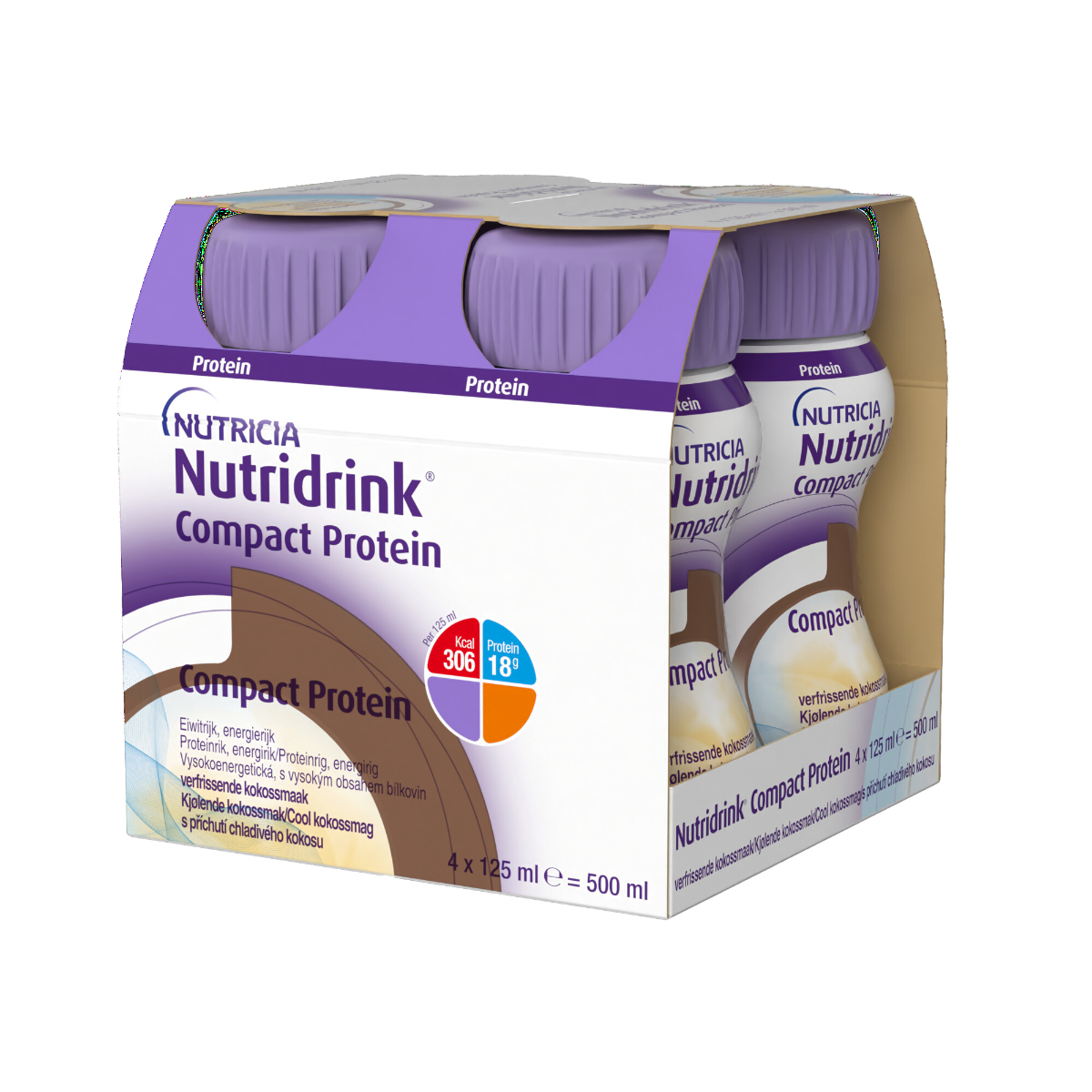 Nutridrink Compact Protein s příchutí chladivého kokosu 4x125 ml Nutridrink