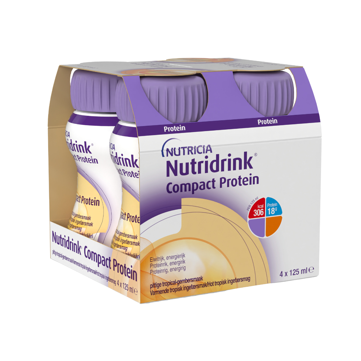 Nutridrink Compact Protein s příchutí hřejivého zázvoru 4x125 ml Nutridrink