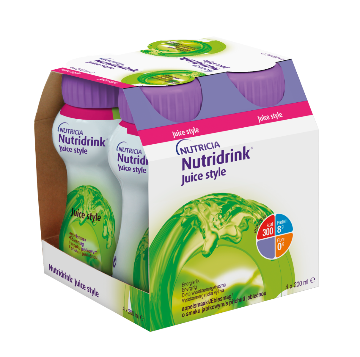 Nutridrink Juice style s příchutí jablečnou 4x200 ml Nutridrink