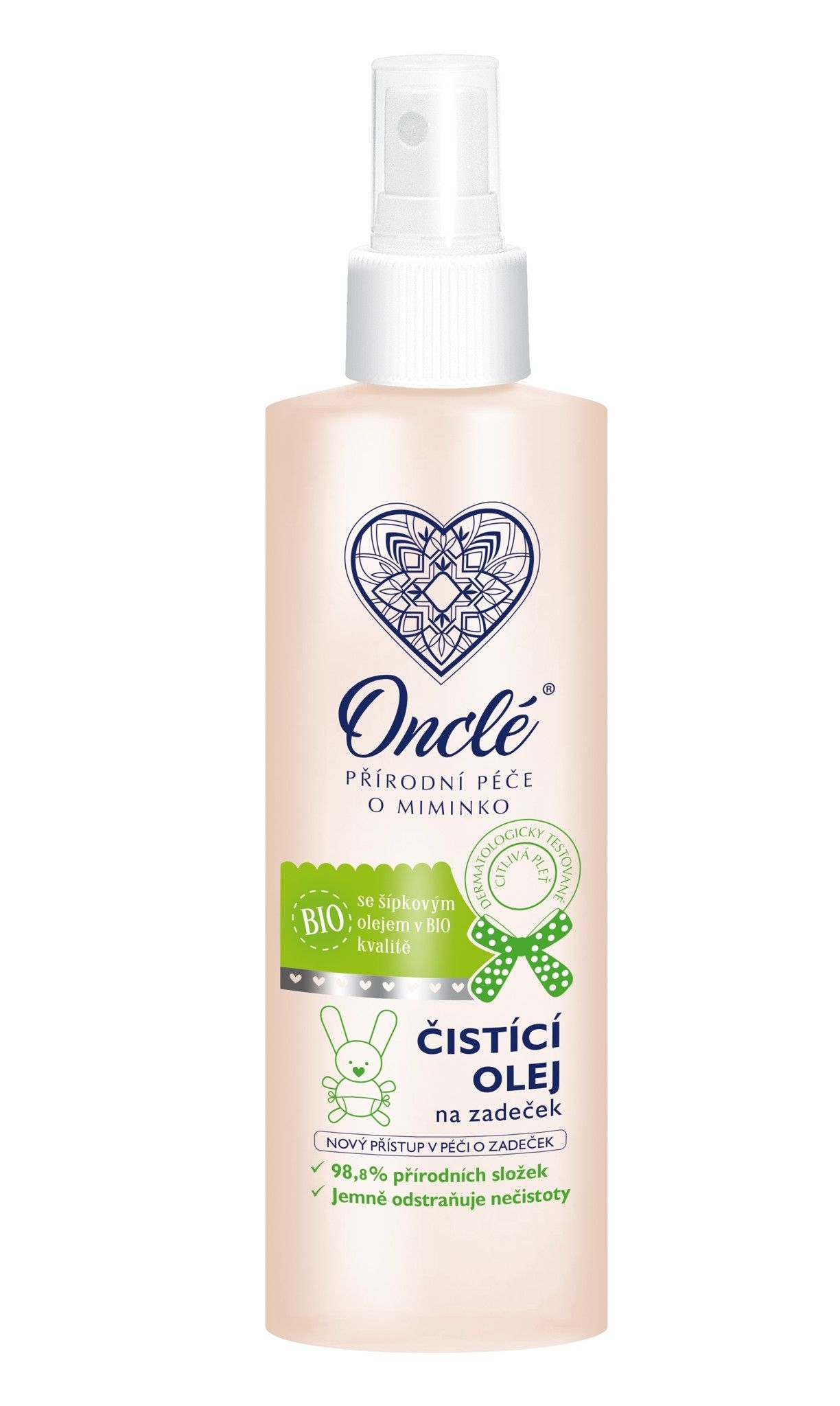 Onclé Čisticí olej na zadeček s BIO šípkovým olejem 200 ml Onclé