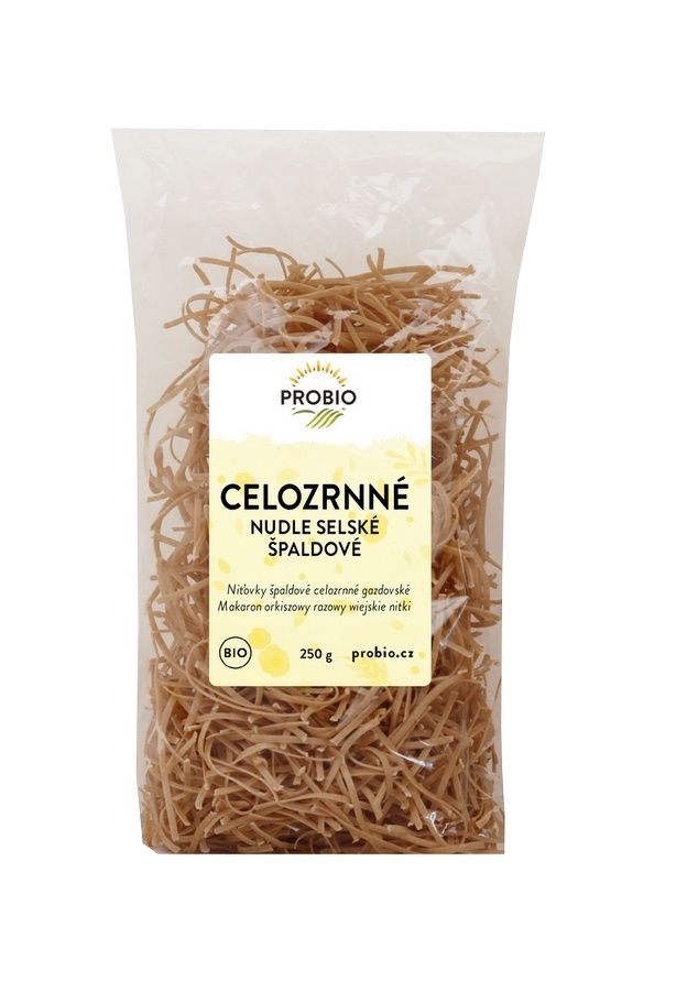PROBIO Nudle špaldové celozrnné selské BIO 250 g PROBIO