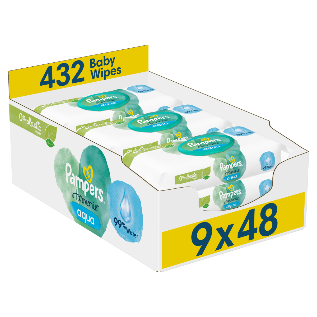 Pampers Harmonie Aqua vlhčené ubrousky 9x48 ks Pampers