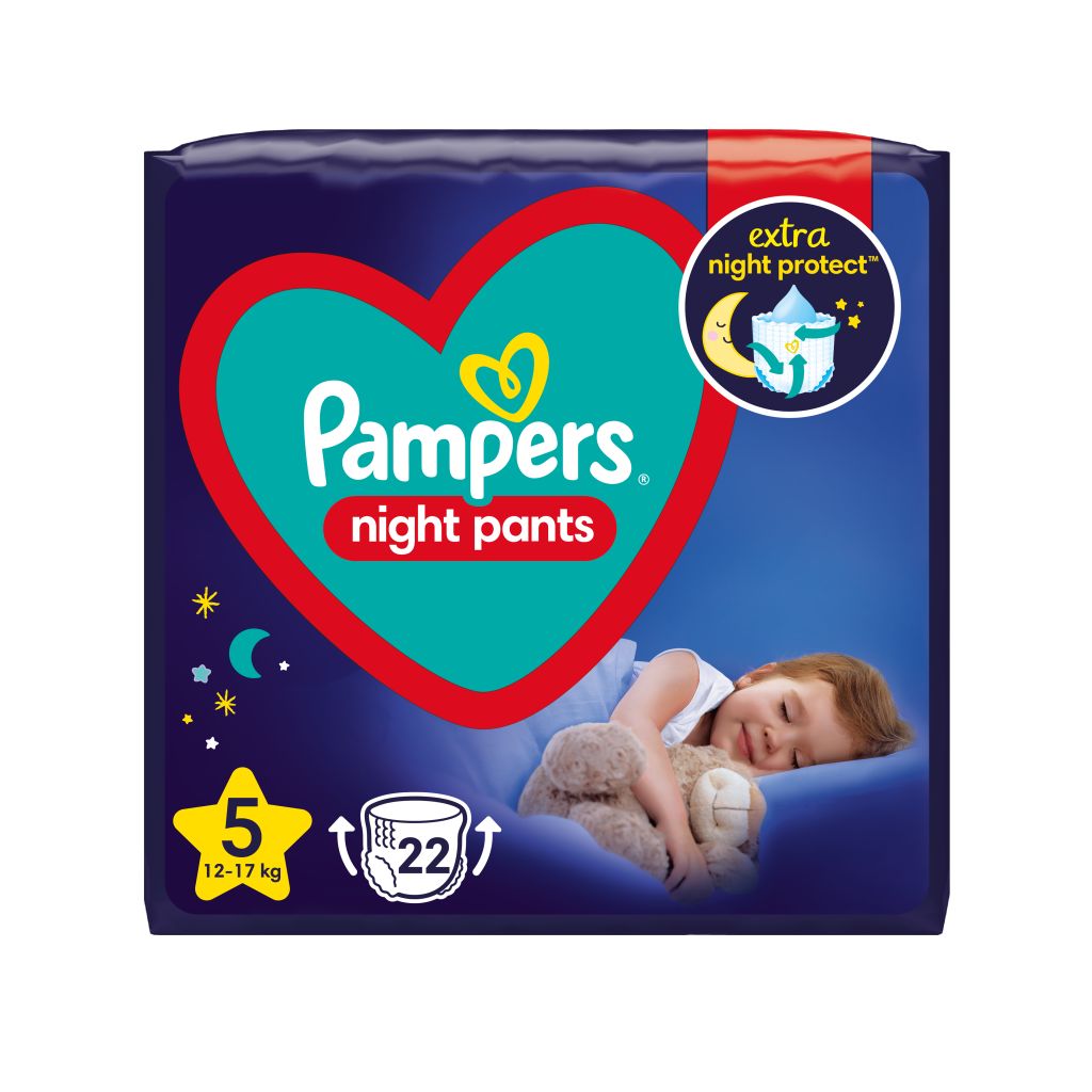Pampers Night Pants vel. 5 12–17 kg dětské plenkové kalhotky 22 ks Pampers