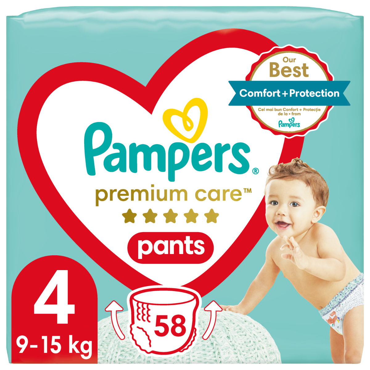 Pampers Premium Care Pants vel. 4 dětské plenkové kalhotky 58 ks Pampers