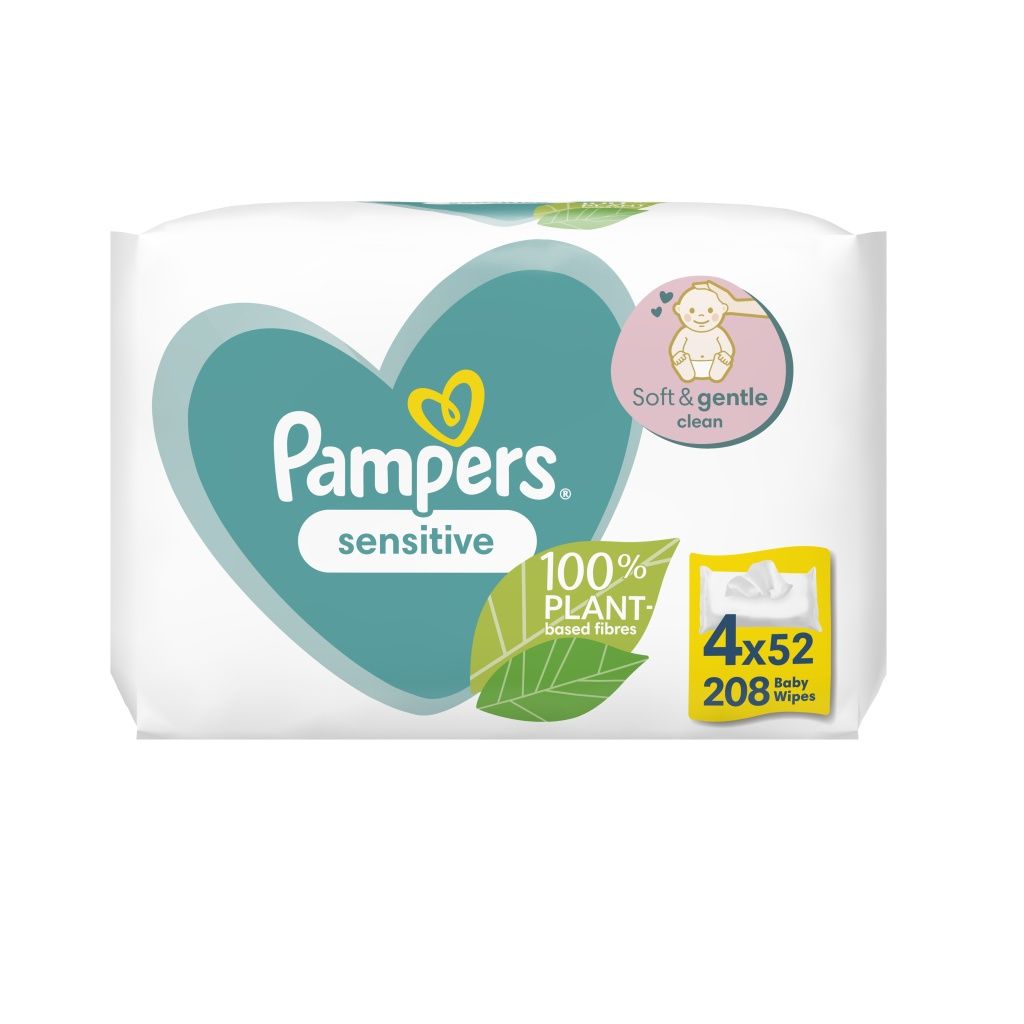 Pampers Sensitive vlhčené ubrousky 4x52 ks Pampers