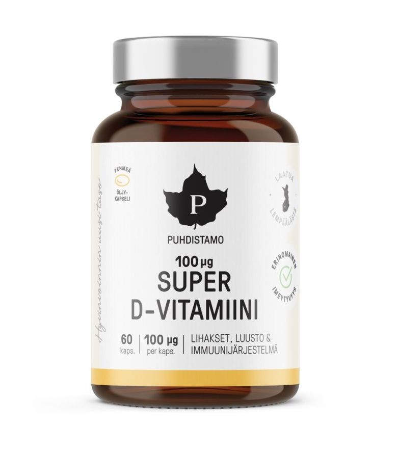 Puhdistamo Super Vitamin D 4000 IU 60 kapslí Puhdistamo