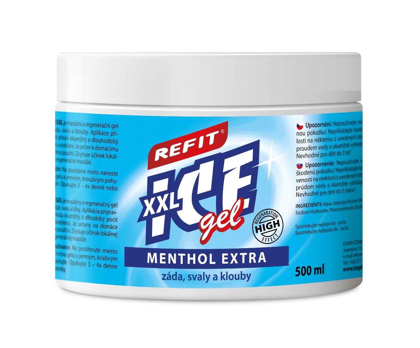Refit Ice Masážní gel s mentholem 500 ml Refit