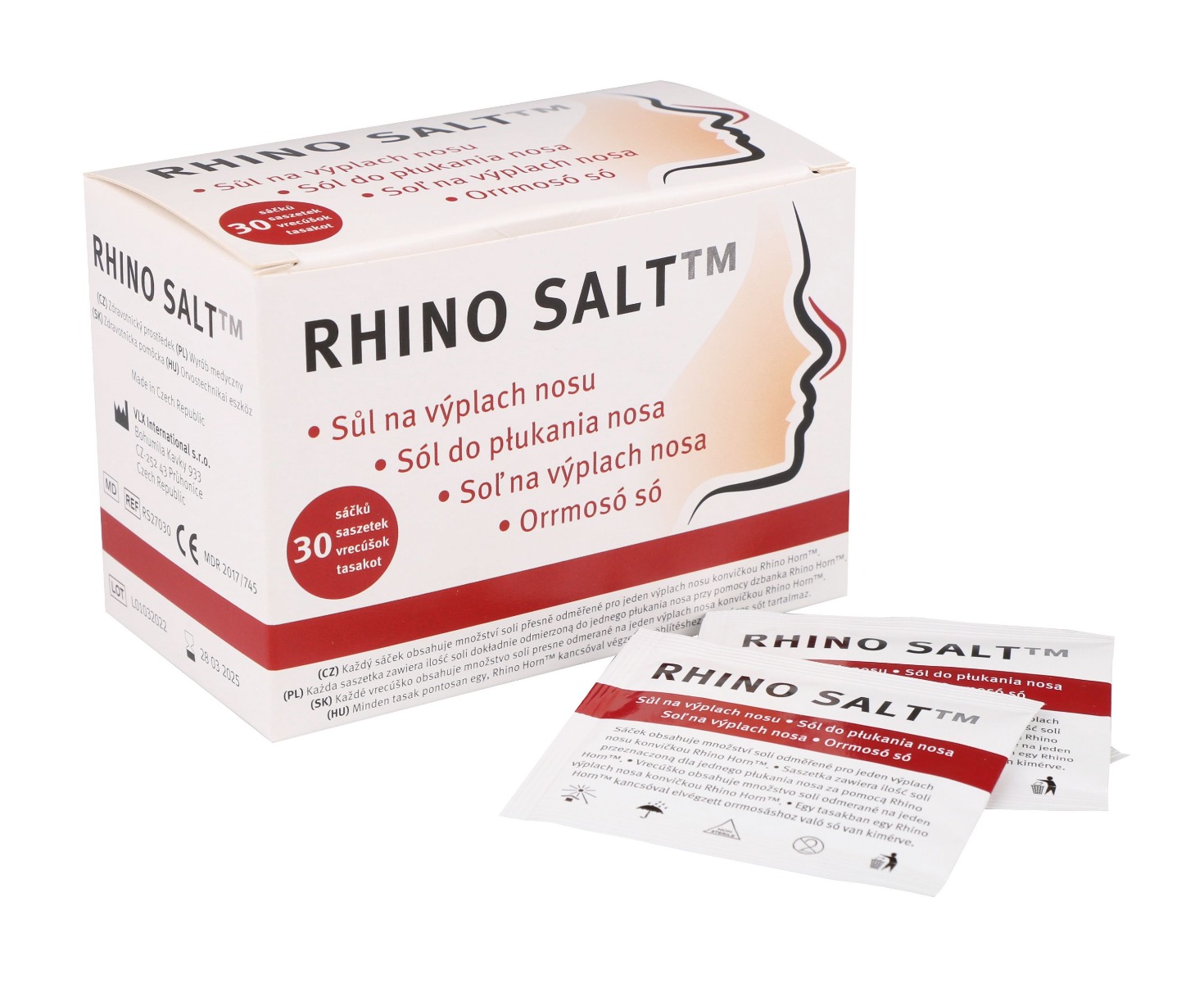 Rhino Horn Salt Sůl na výplach nosu 30 sáčků Rhino Horn