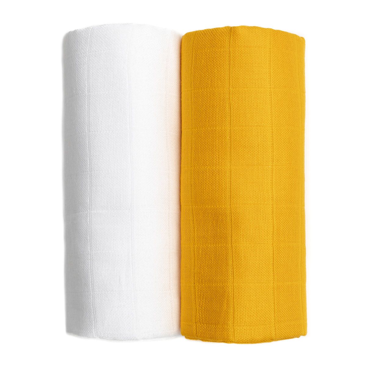 T-tomi Látkové TETRA osušky 2 ks white/mustard T-tomi