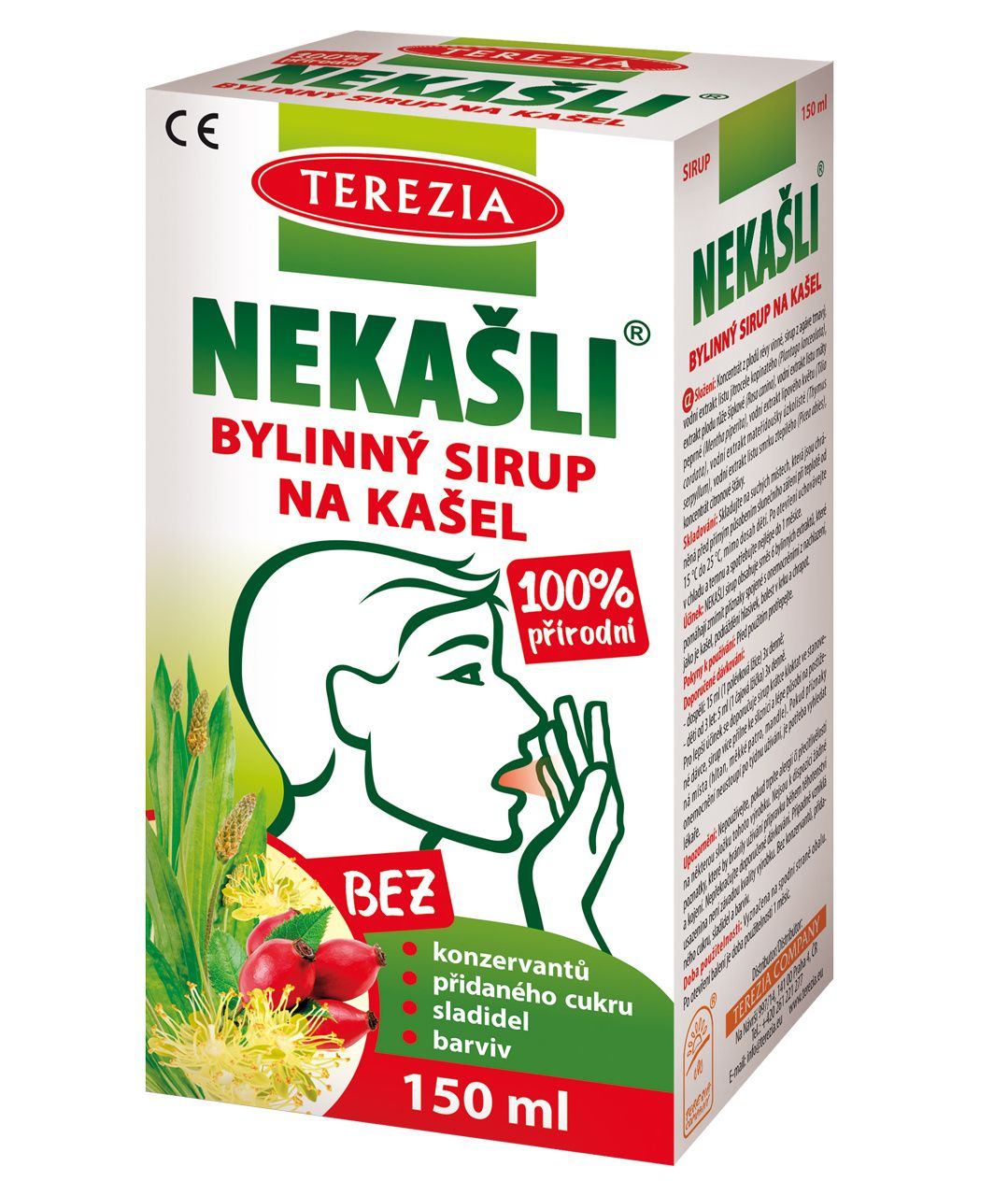 Terezia NEKAŠLI 100% přírodní bylinný sirup 150 ml Terezia