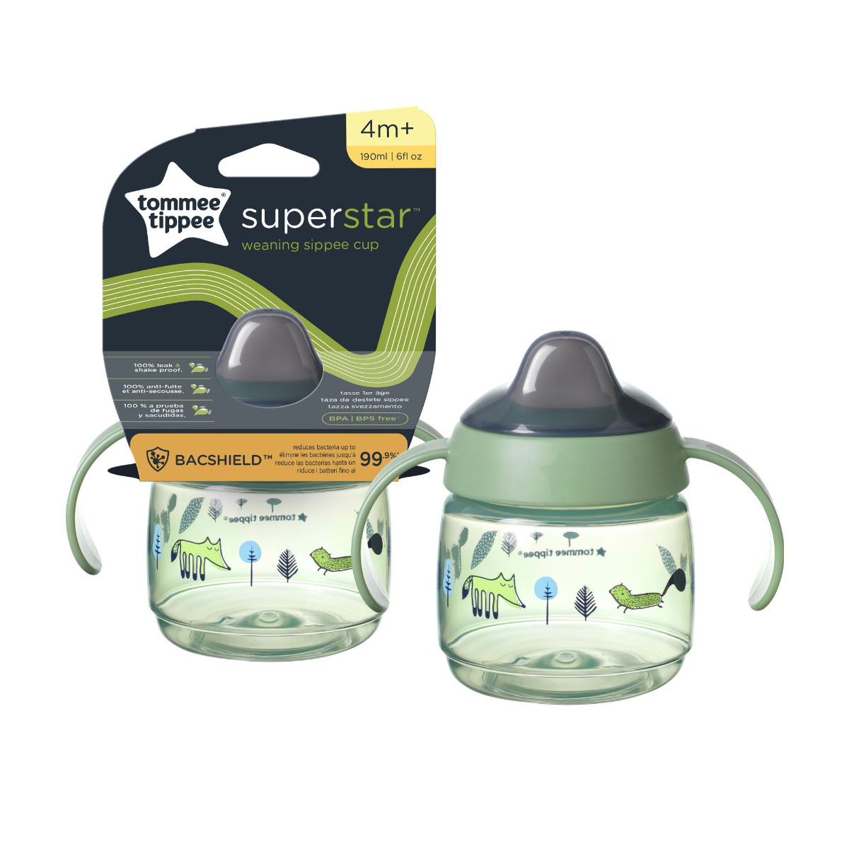 Tommee Tippee Netekoucí hrnek Superstar 4m+ 190 ml 1 ks zelený Tommee Tippee