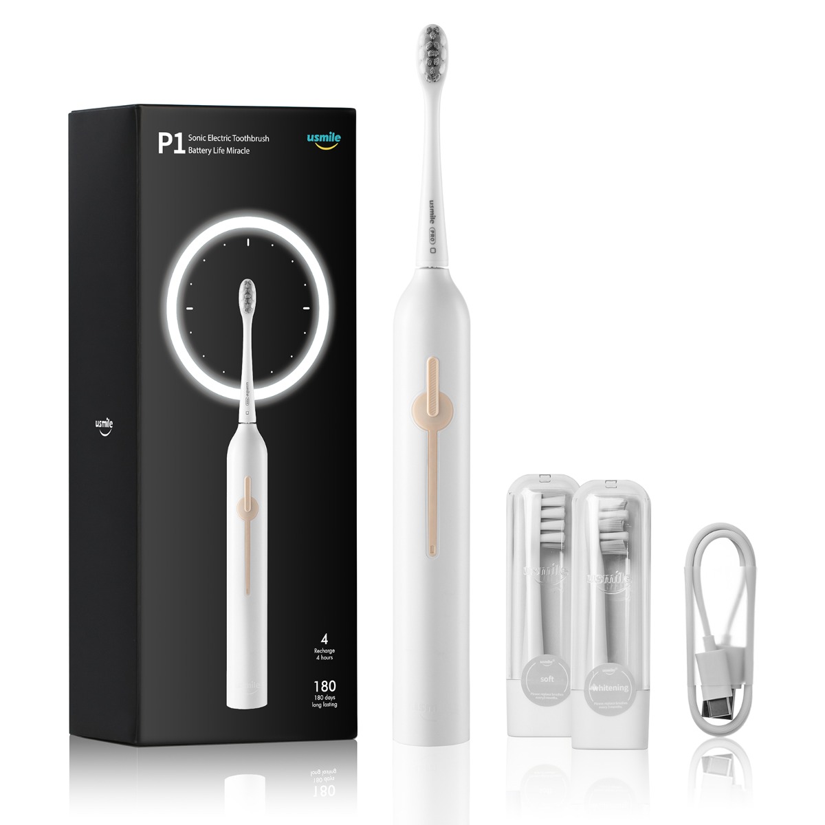 USMILE P1Sonický zubní kartáček Crescend White USMILE