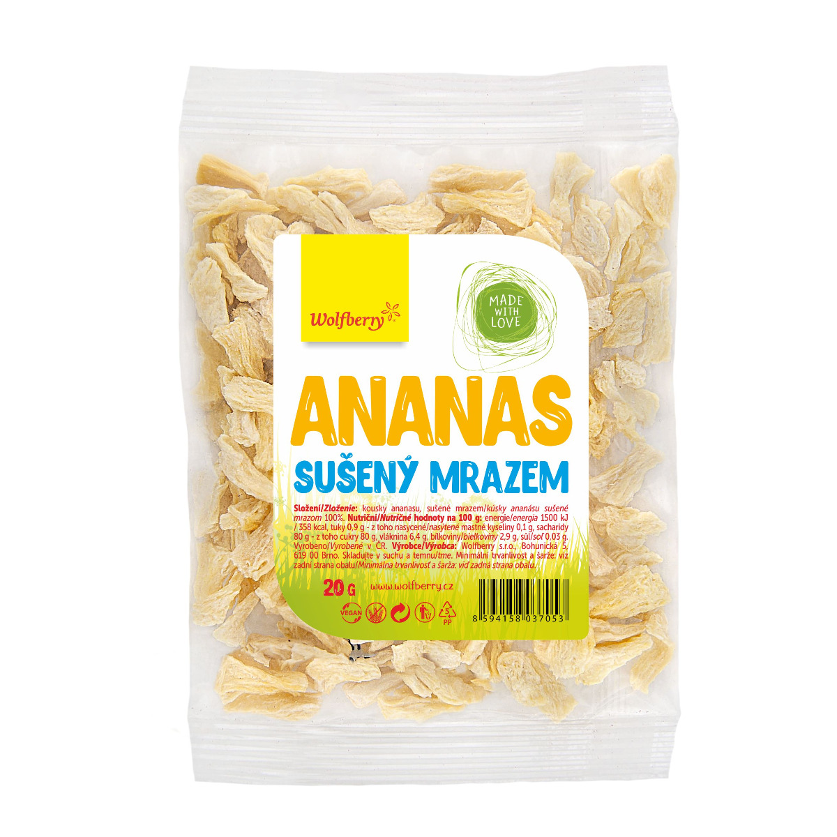 Wolfberry Ananas sušené plody 20 g Wolfberry