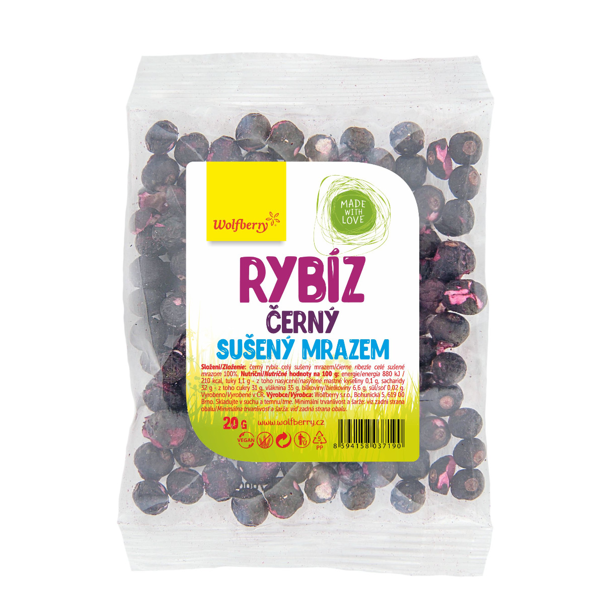Wolfberry Černý rybíz sušené plody 20 g Wolfberry