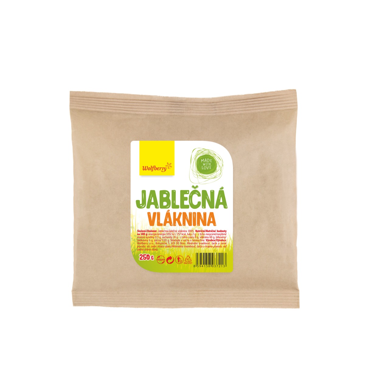 Wolfberry Jablečná vláknina 250 g Wolfberry