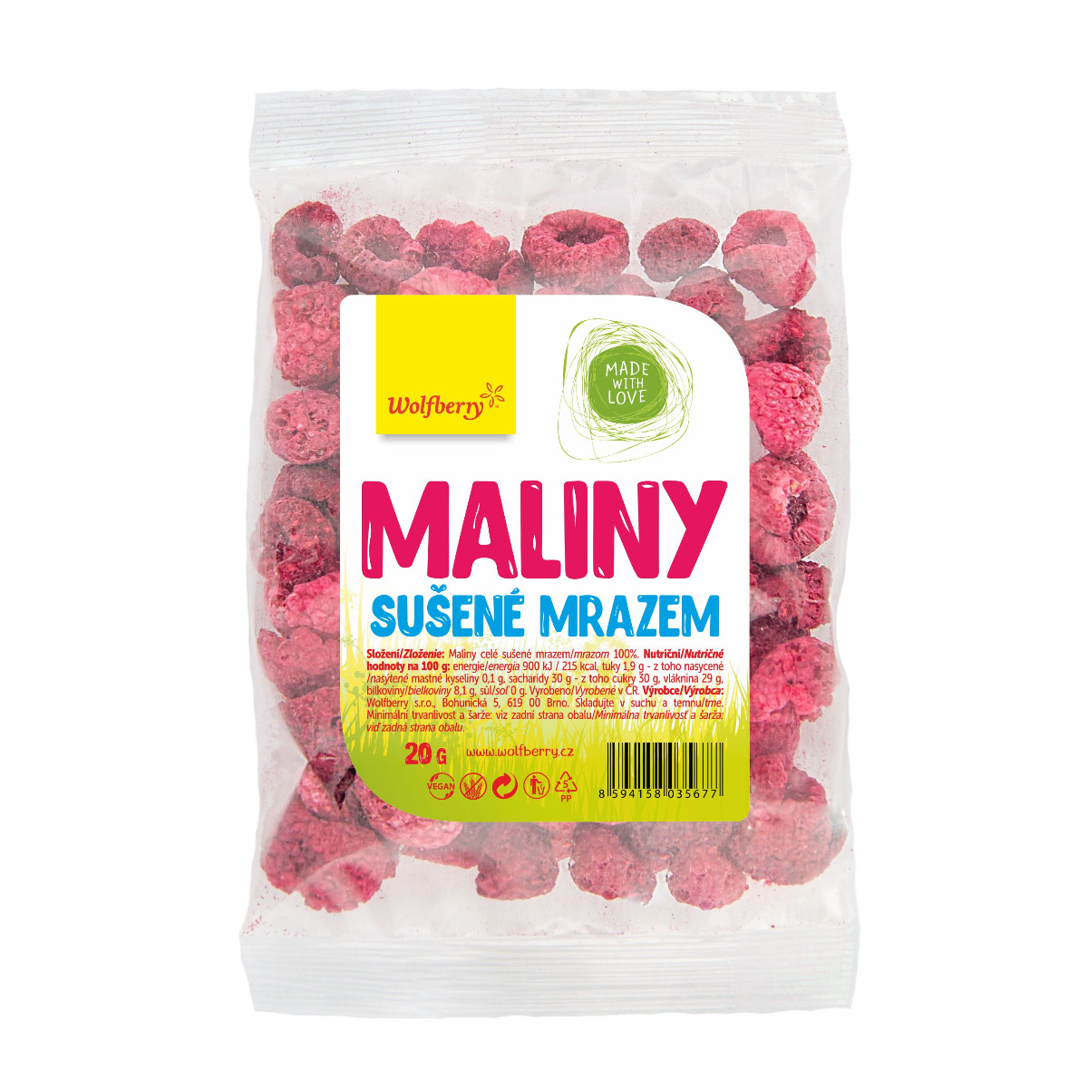 Wolfberry Maliny sušené plody 20 g Wolfberry