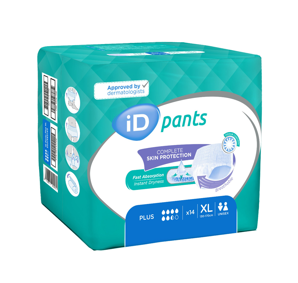 iD Pants X-Large Plus plenkové kalhotky navlékací 14 ks iD