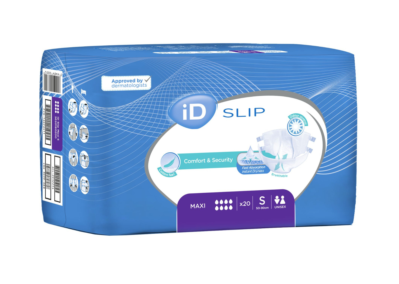 iD Slip Small Maxi plenkové kalhotky s lepítky 20 ks iD