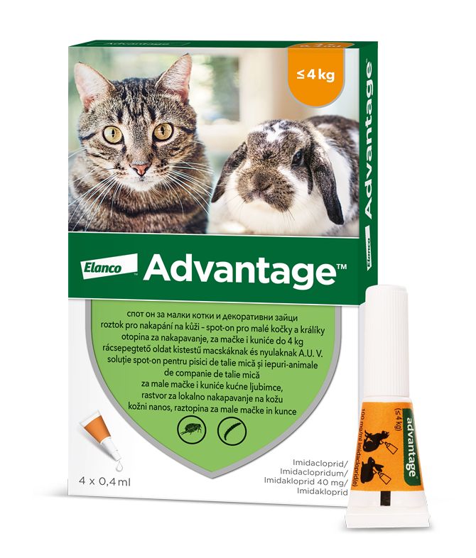 Advantage Spot-on pro malé kočky a králíky 40 mg 4x0