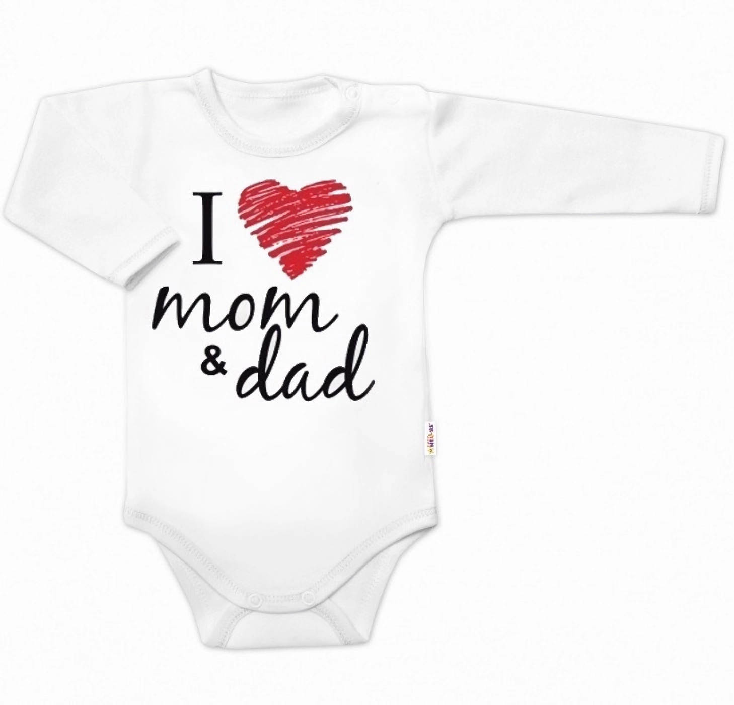 Baby Nellys Body dlouhý rukáv I love mom & dad vel. 74