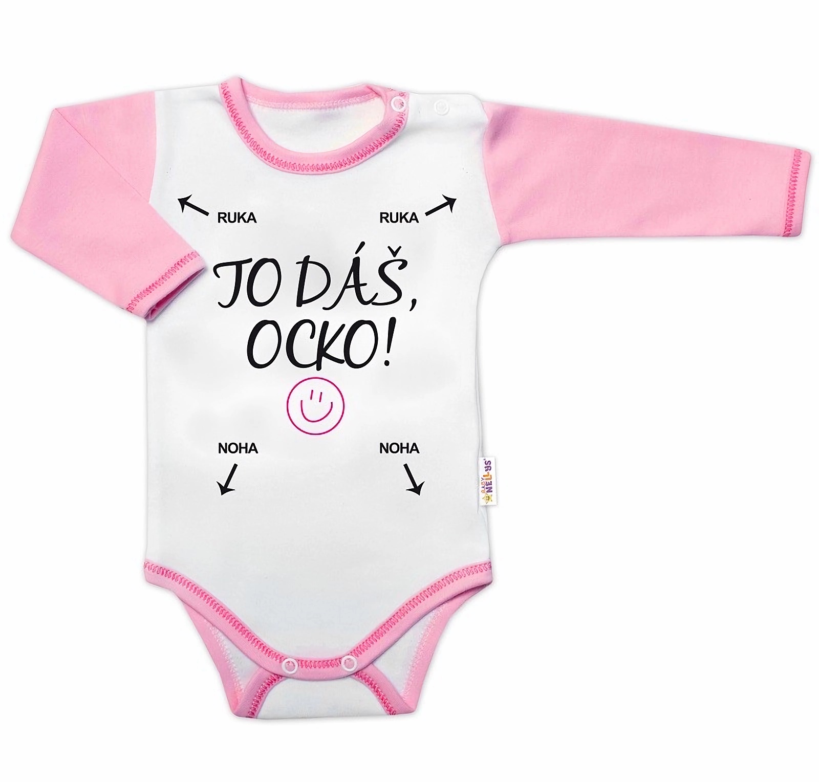 Baby Nellys Body dlouhý rukáv s vtipným textem TO DÁŠ OCKO vel. 68