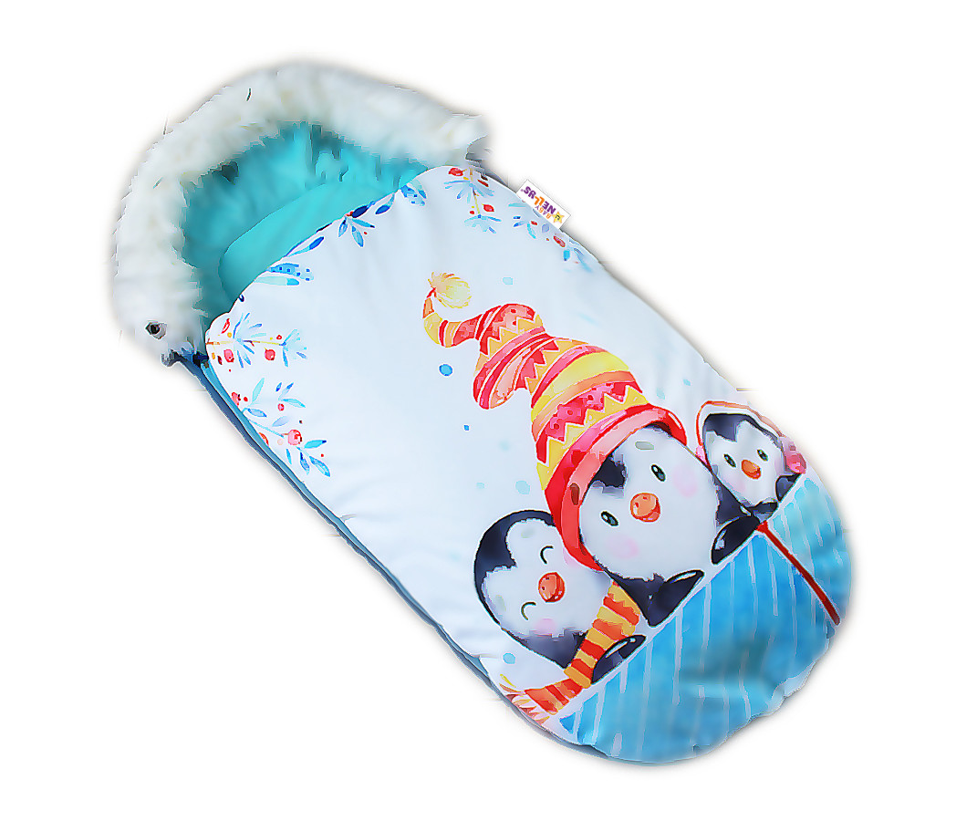 Baby Nellys Fusak Winter Friends Lux velvet s kožešinou