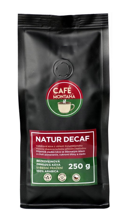 Café Montana Natur Decaf bezkofeinová zrnková káva 250 g Café Montana