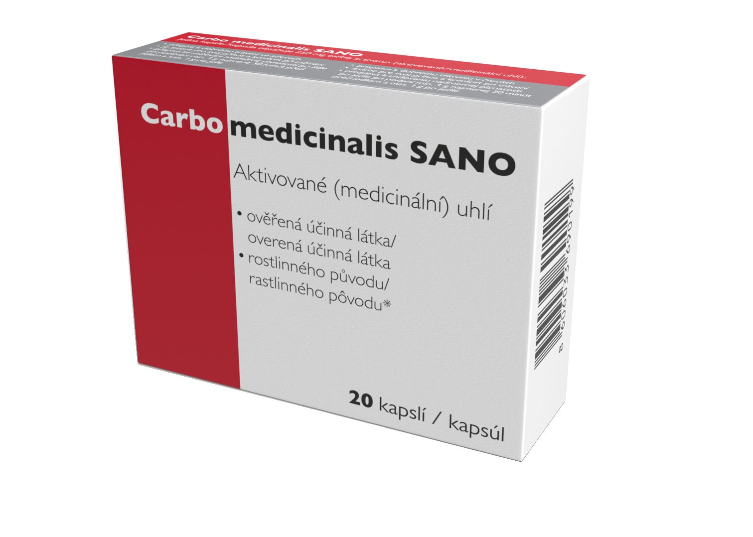 Carbo medicinalis SANO 20 kapslí Carbo
