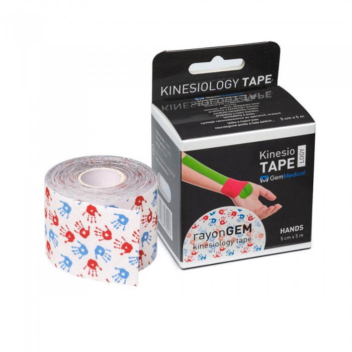 GM rayon kinesiology tape hedvábný 5 cm x 5 m hands GM