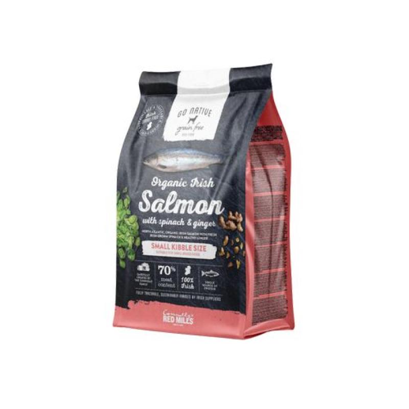 Go Native Small Breed Salmon with Spinach and Ginger 4kg obsahuje až 70% masa z lososa Go Native