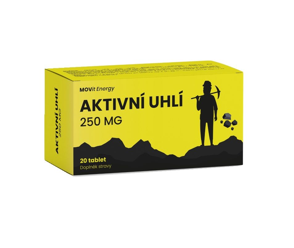 MOVit Energy Aktivní uhlí 250 mg 20 tablet MOVit Energy